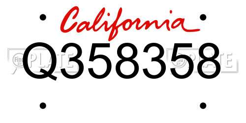 Q358358 California License Plate