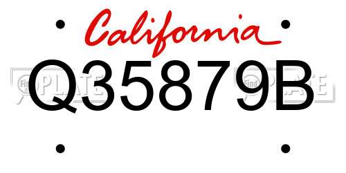 Q35879B California License Plate
