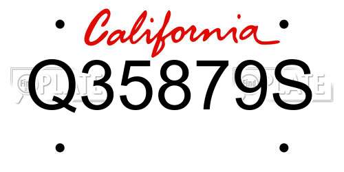 Q35879S California License Plate