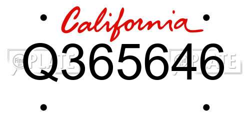 Q365646 California License Plate