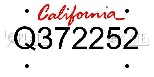 Q372252 California License Plate