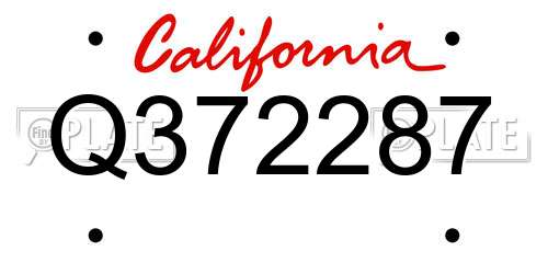 Q372287 California License Plate