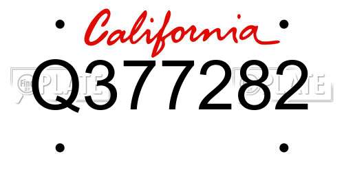 Q377282 California License Plate