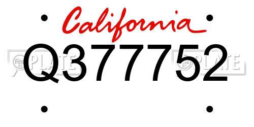 Q377752 California License Plate