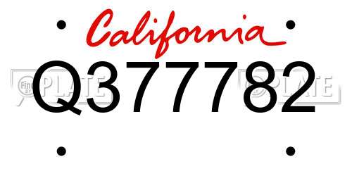 Q377782 California License Plate