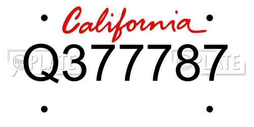 Q377787 California License Plate