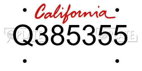 Q385355 California License Plate