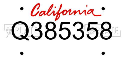 Q385358 California License Plate