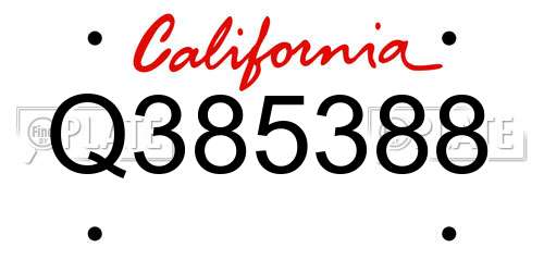 Q385388 California License Plate