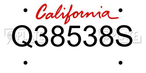 Q38538S California License Plate