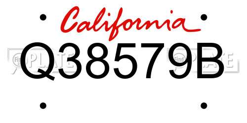 Q38579B California License Plate