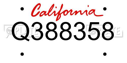 Q388358 California License Plate