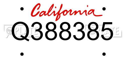 Q388385 California License Plate