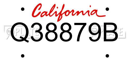 Q38879B California License Plate