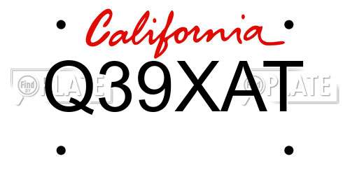 Q39XAT California License Plate