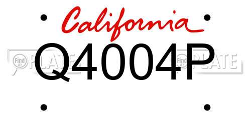Q4004P California License Plate