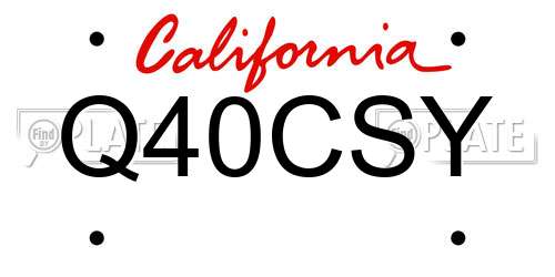 Q40CSY California License Plate