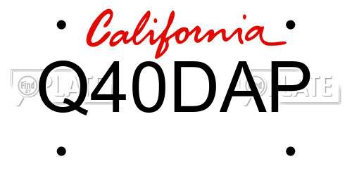 Q40DAP California License Plate