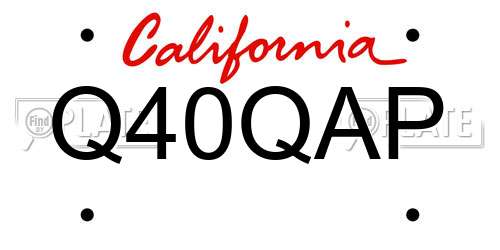 Q40QAP California License Plate