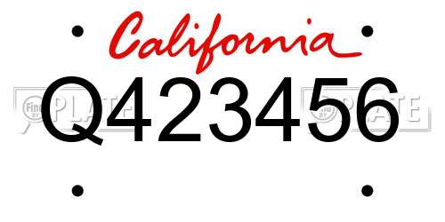 Q423456 California License Plate