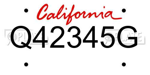 Q42345G California License Plate