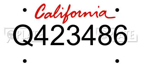 Q423486 California License Plate