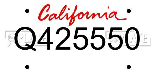 Q425550 California License Plate