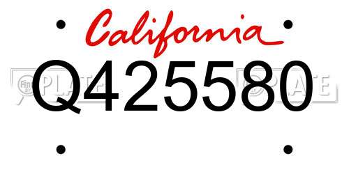 Q425580 California License Plate