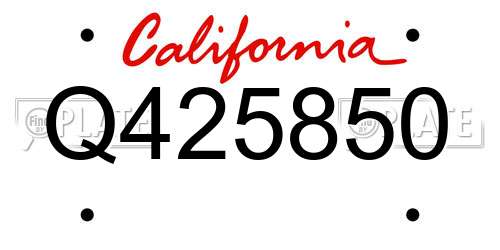 Q425850 California License Plate