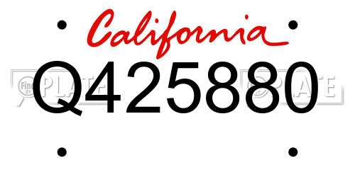 Q425880 California License Plate