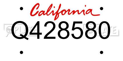 Q428580 California License Plate