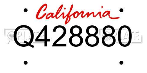 Q428880 California License Plate
