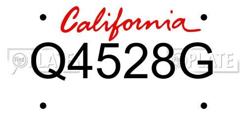 Q4528G California License Plate