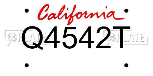 Q4542T California License Plate