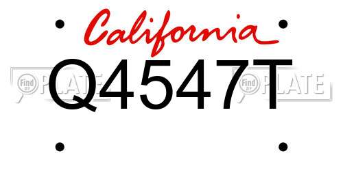 Q4547T California License Plate