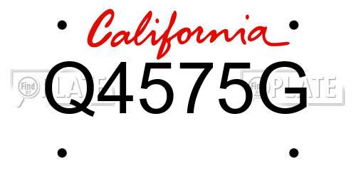 Q4575G California License Plate