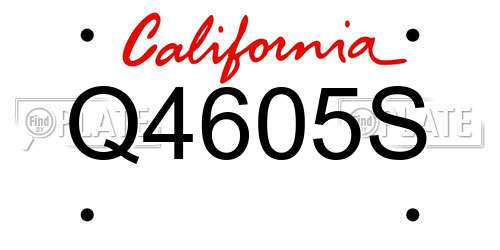 Q4605S California License Plate