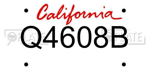 Q4608B California License Plate