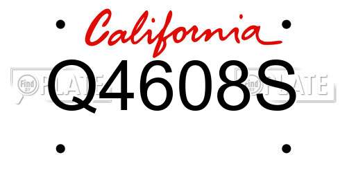 Q4608S California License Plate