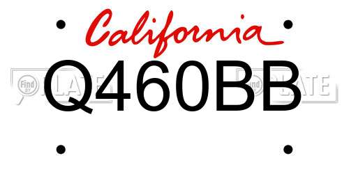 Q460BB California License Plate