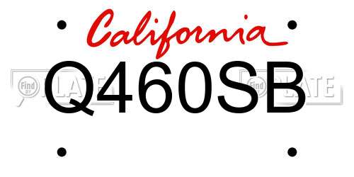 Q460SB California License Plate