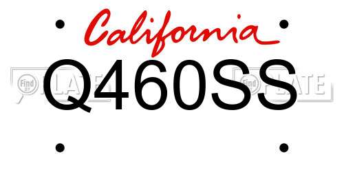 Q460SS California License Plate