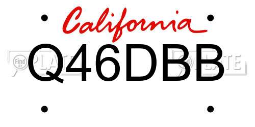 Q46DBB California License Plate