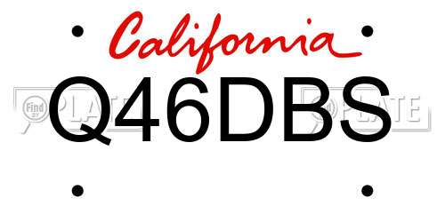 Q46DBS California License Plate