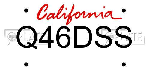 Q46DSS California License Plate
