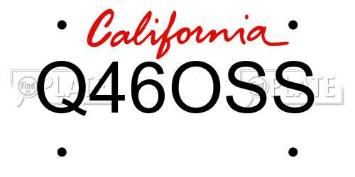 Q46OSS California License Plate