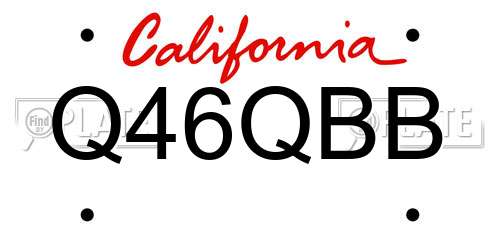 Q46QBB California License Plate