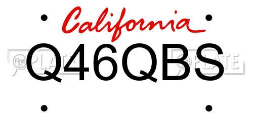 Q46QBS California License Plate