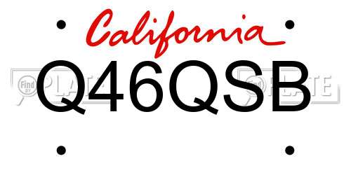 Q46QSB California License Plate