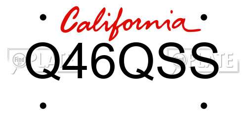 Q46QSS California License Plate